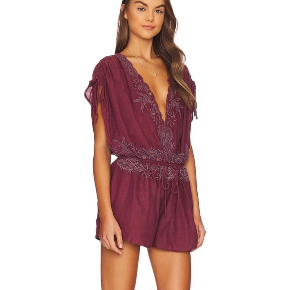 *NEW* Free People Weila Romper in Pomegranate
